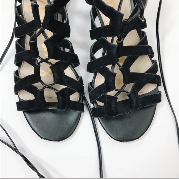 Sam Edelman Black Almira Lace Up Heeled Sandal - Picture 3 of 5